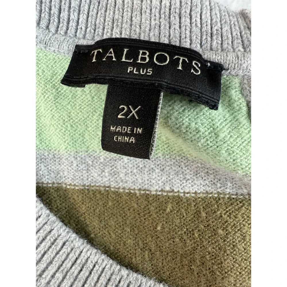 Talbots Striped Sweater Colorful Knit Long‎ Sleeve Crew Neck Classic Womens
